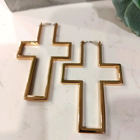 NWOT Cross Earrings - Picture 2 of 2